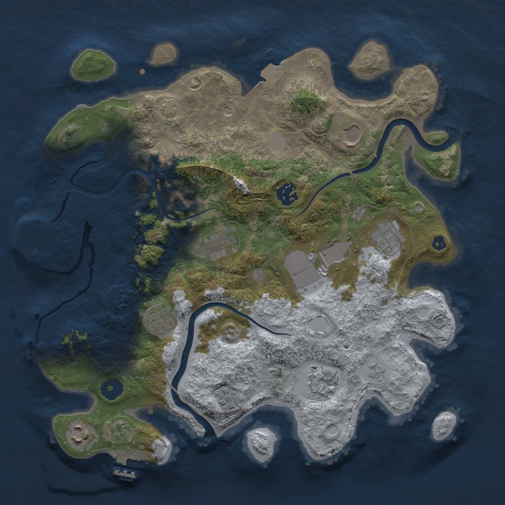 Rust Map: Procedural Map, Size: 3550, Seed: 357613, 15 Monuments