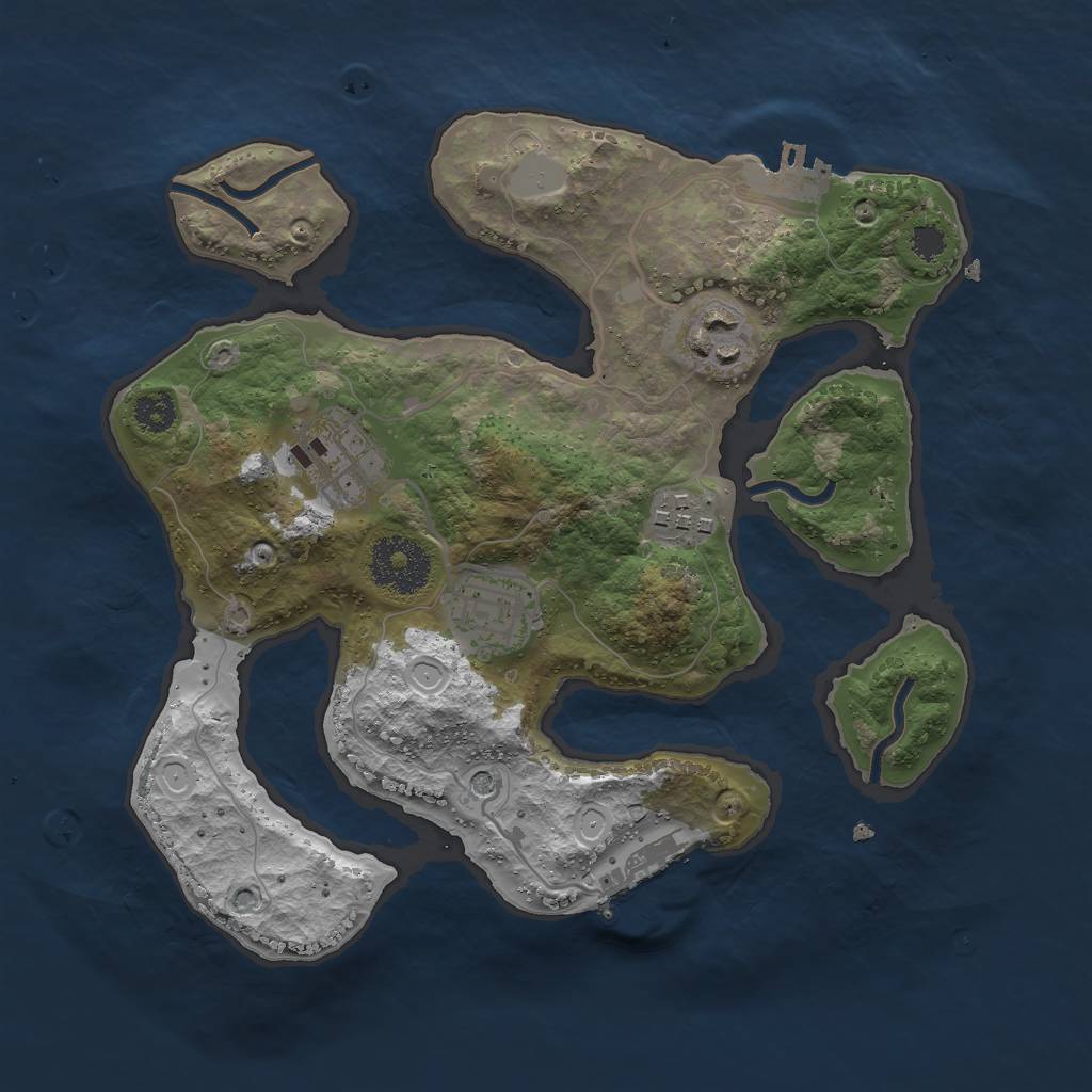 Rust Map: Procedural Map, Size: 2750, Seed: 3054335, 12 Monuments