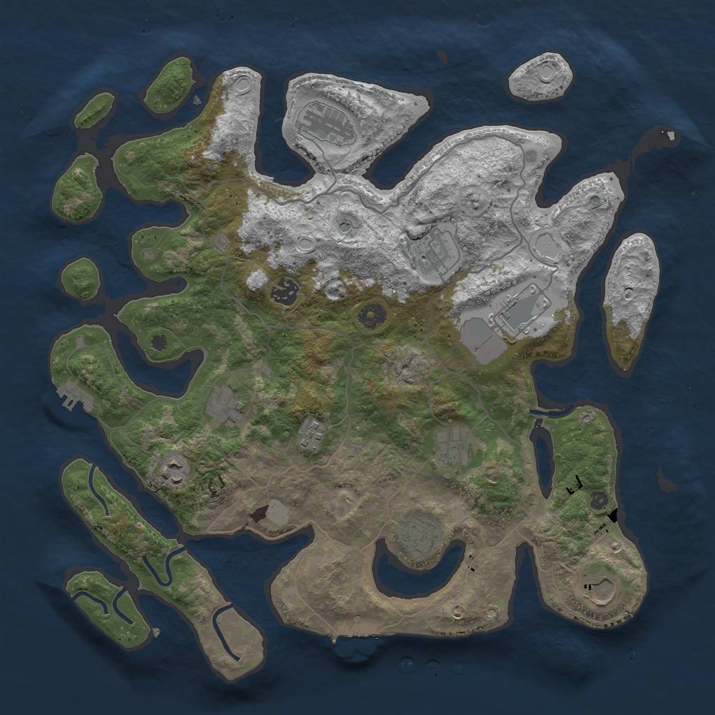 Rust Map: Procedural Map, Size: 4000, Seed: 544024, 18 Monuments