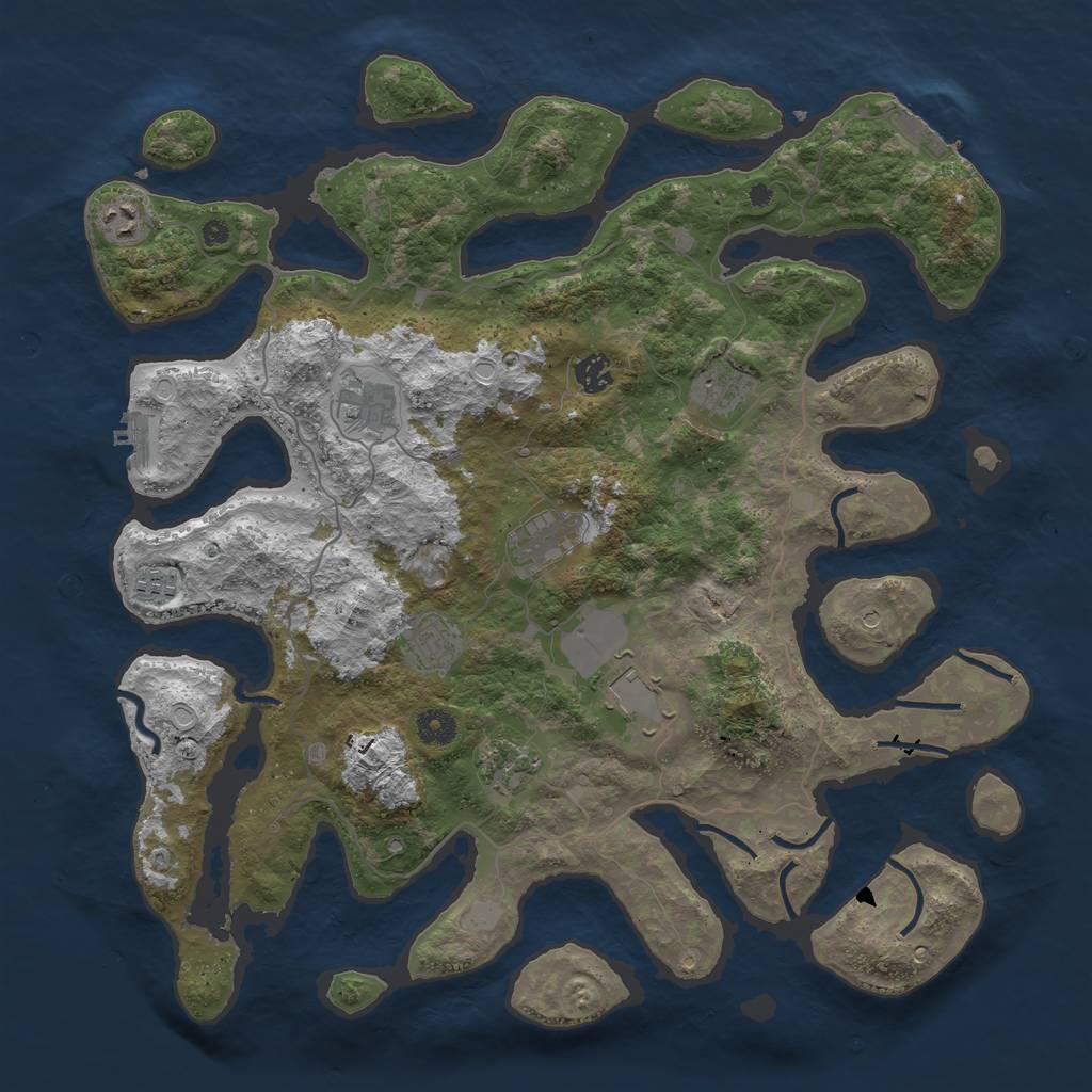Rust Map: Procedural Map, Size: 4250, Seed: 1350572000, 17 Monuments
