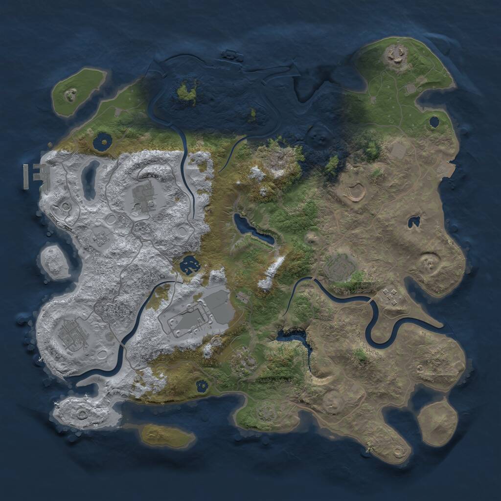 Rust Map: Procedural Map, Size: 4000, Seed: 591003, 15 Monuments