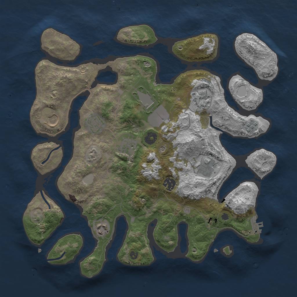 Rust Map: Procedural Map, Size: 3600, Seed: 985262762, 16 Monuments