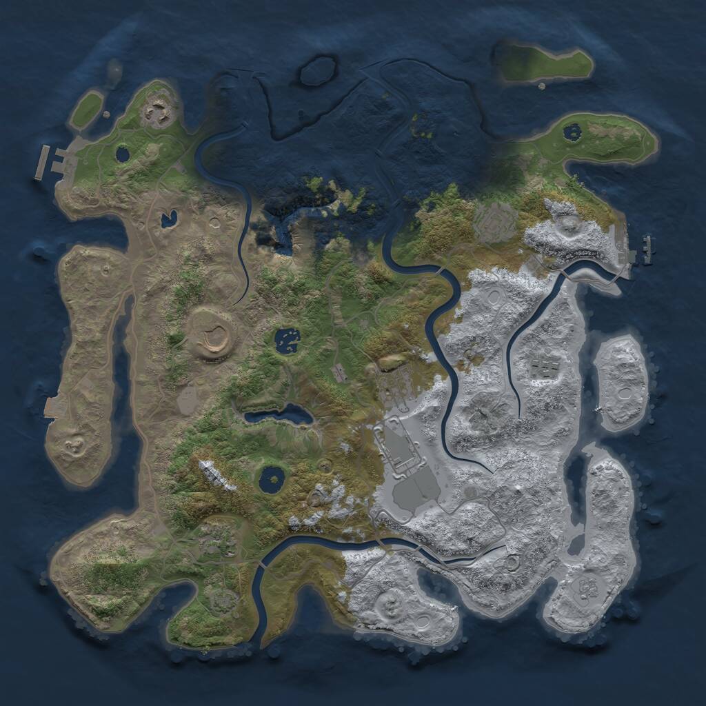 Rust Map: Procedural Map, Size: 4000, Seed: 373196, 14 Monuments