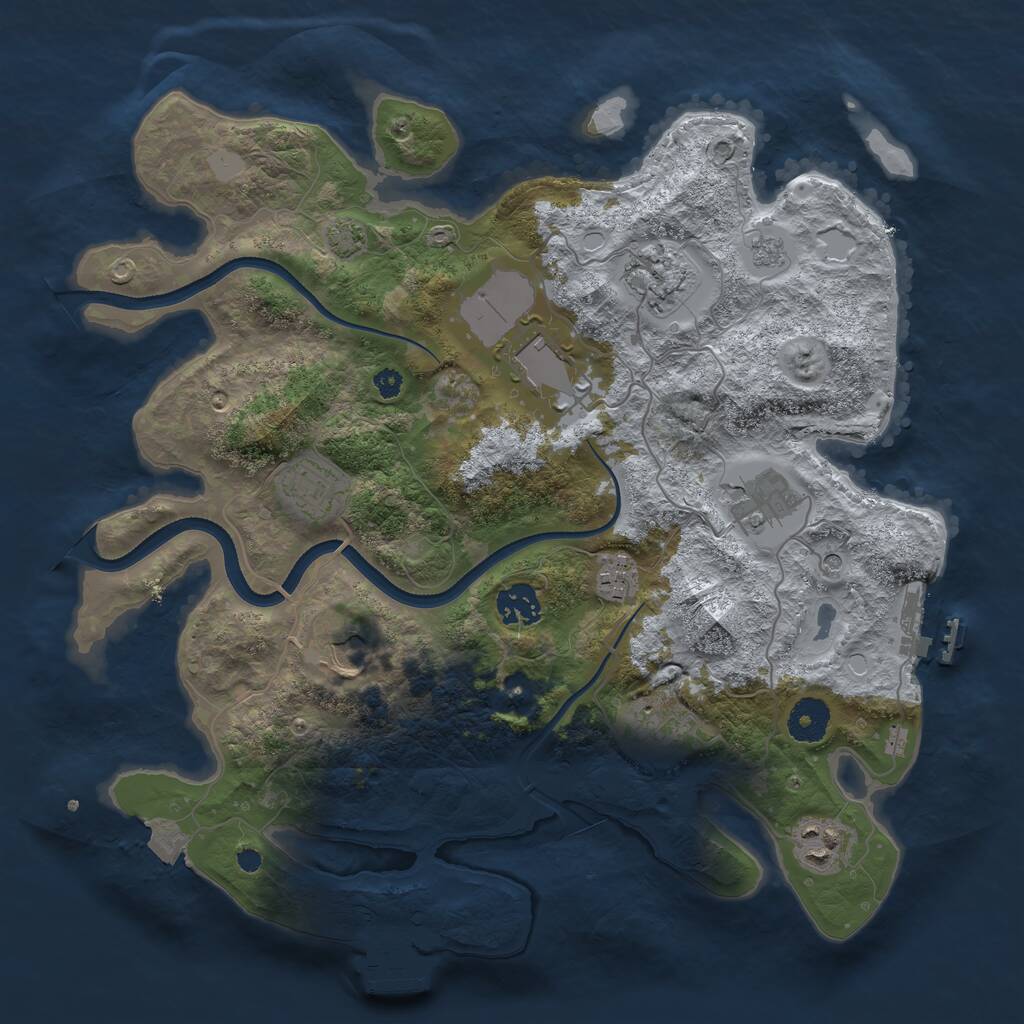 Rust Map: Procedural Map, Size: 3550, Seed: 946273, 15 Monuments