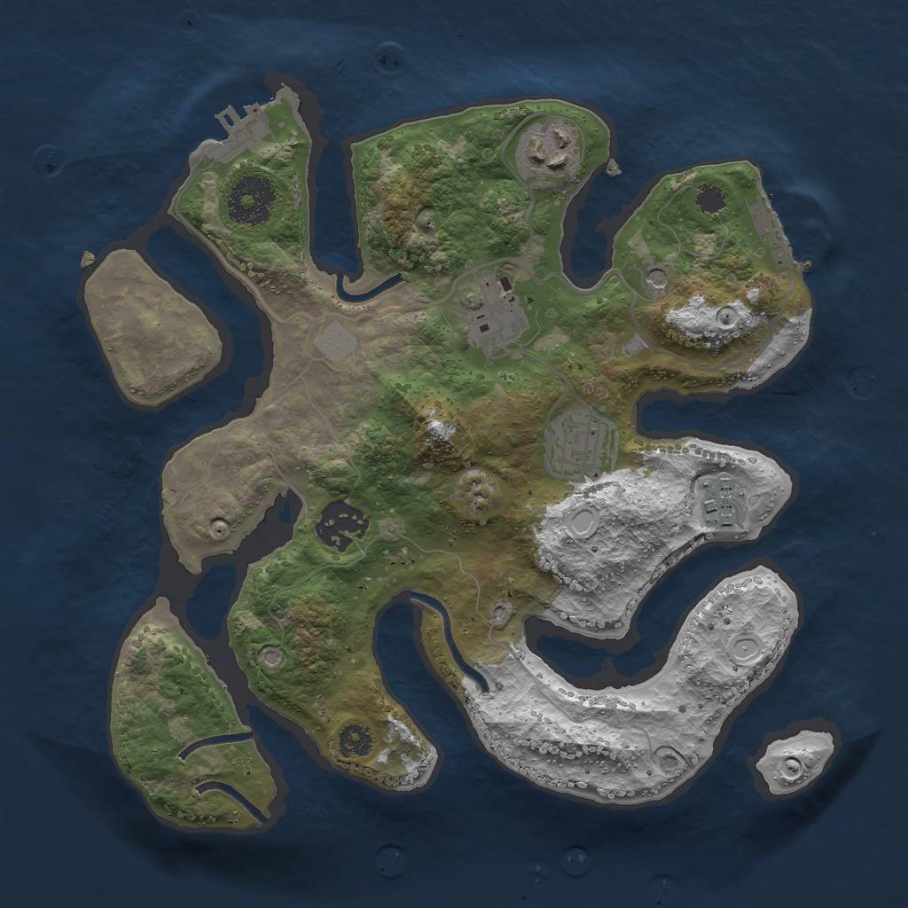 Rust Map: Procedural Map, Size: 2800, Seed: 46806953, 13 Monuments