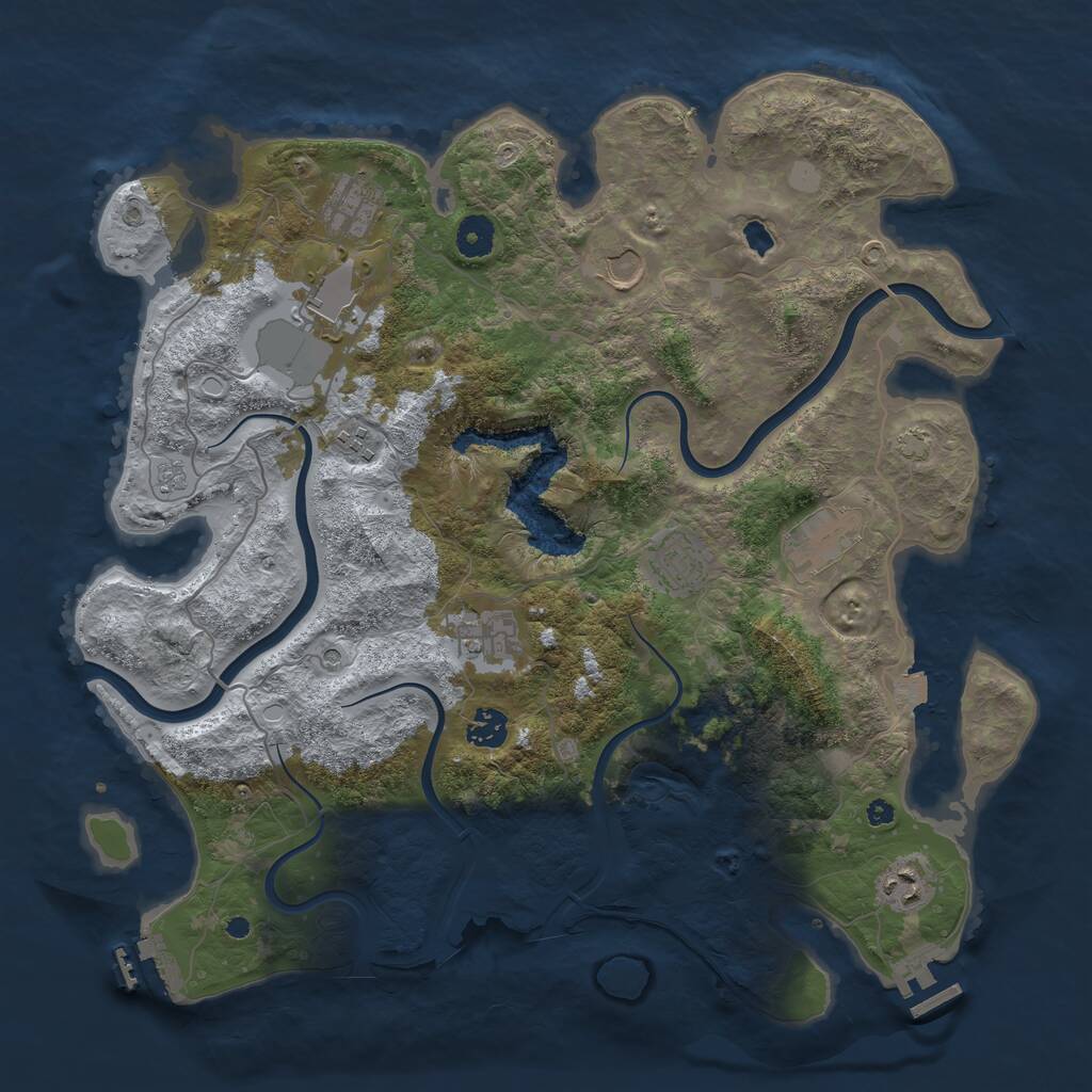 Rust Map: Procedural Map, Size: 4000, Seed: 301920, 15 Monuments
