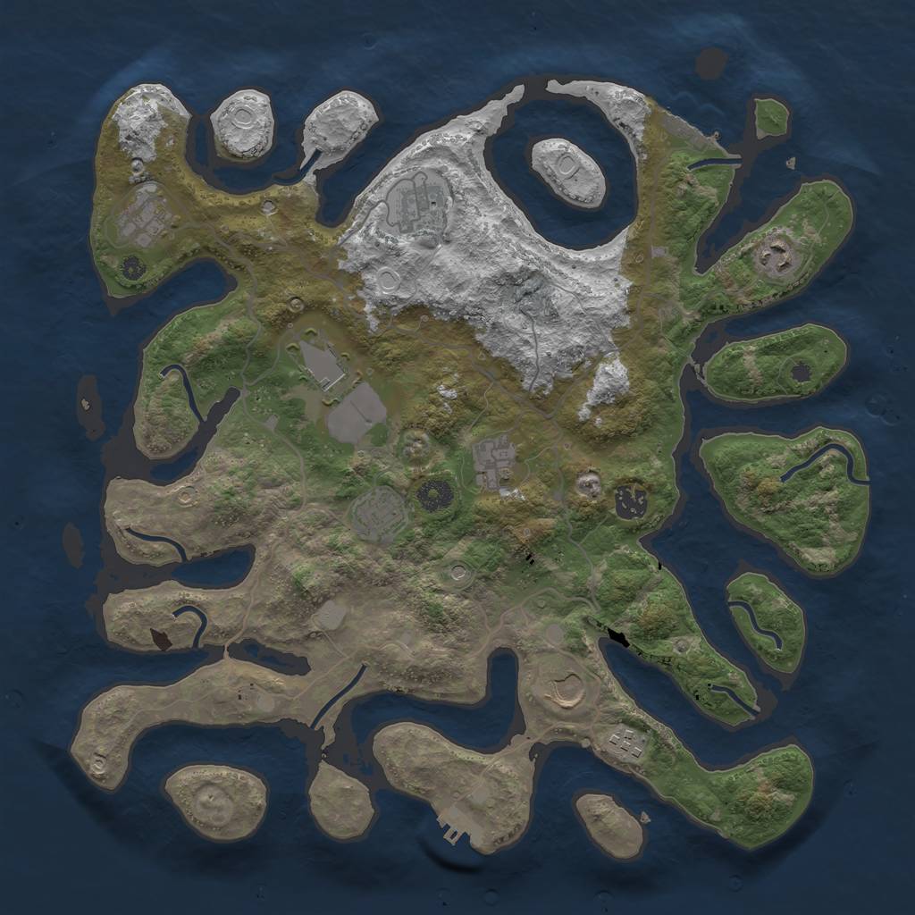 Rust Map: Procedural Map, Size: 4000, Seed: 756825406, 17 Monuments