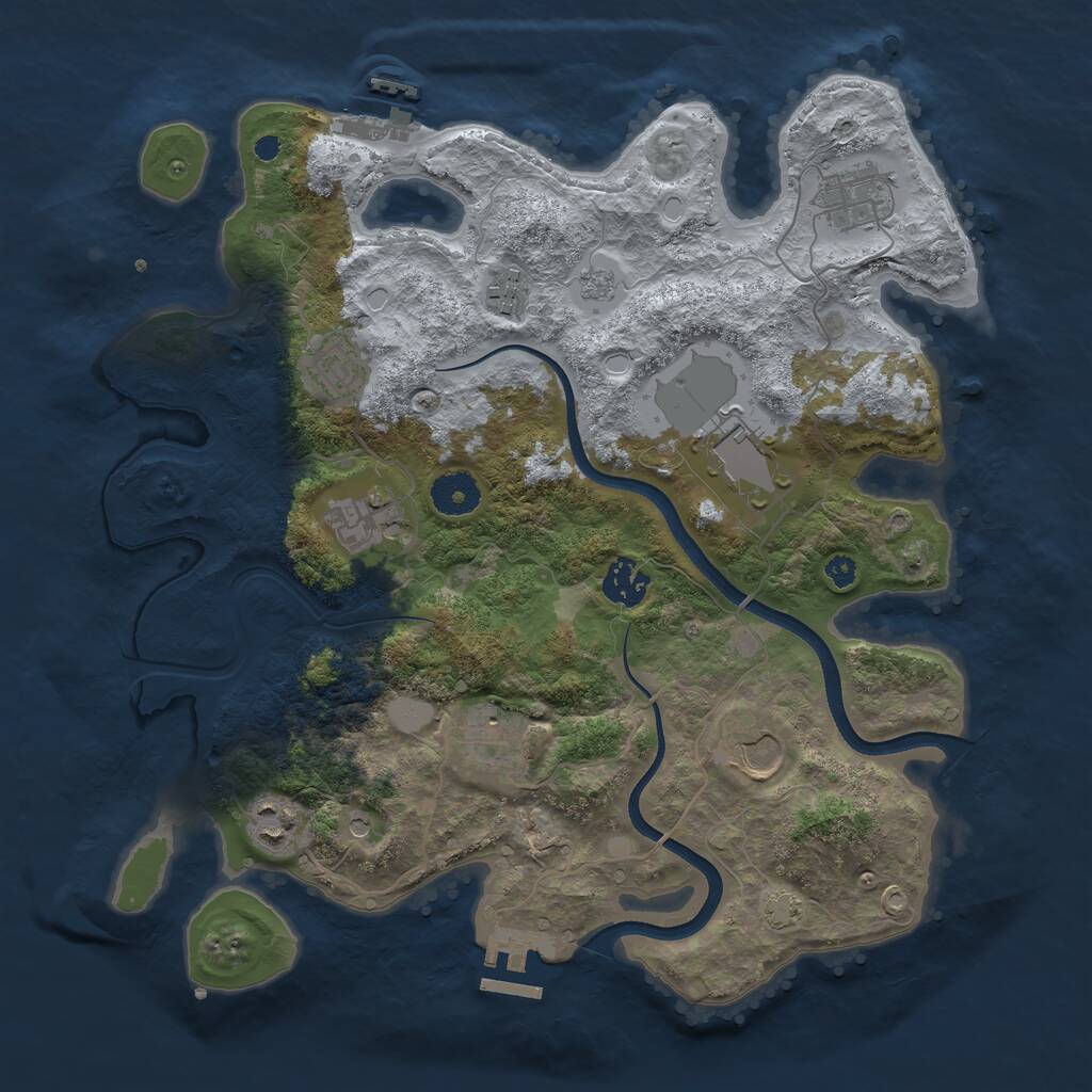 Rust Map: Procedural Map, Size: 3550, Seed: 26418, 15 Monuments