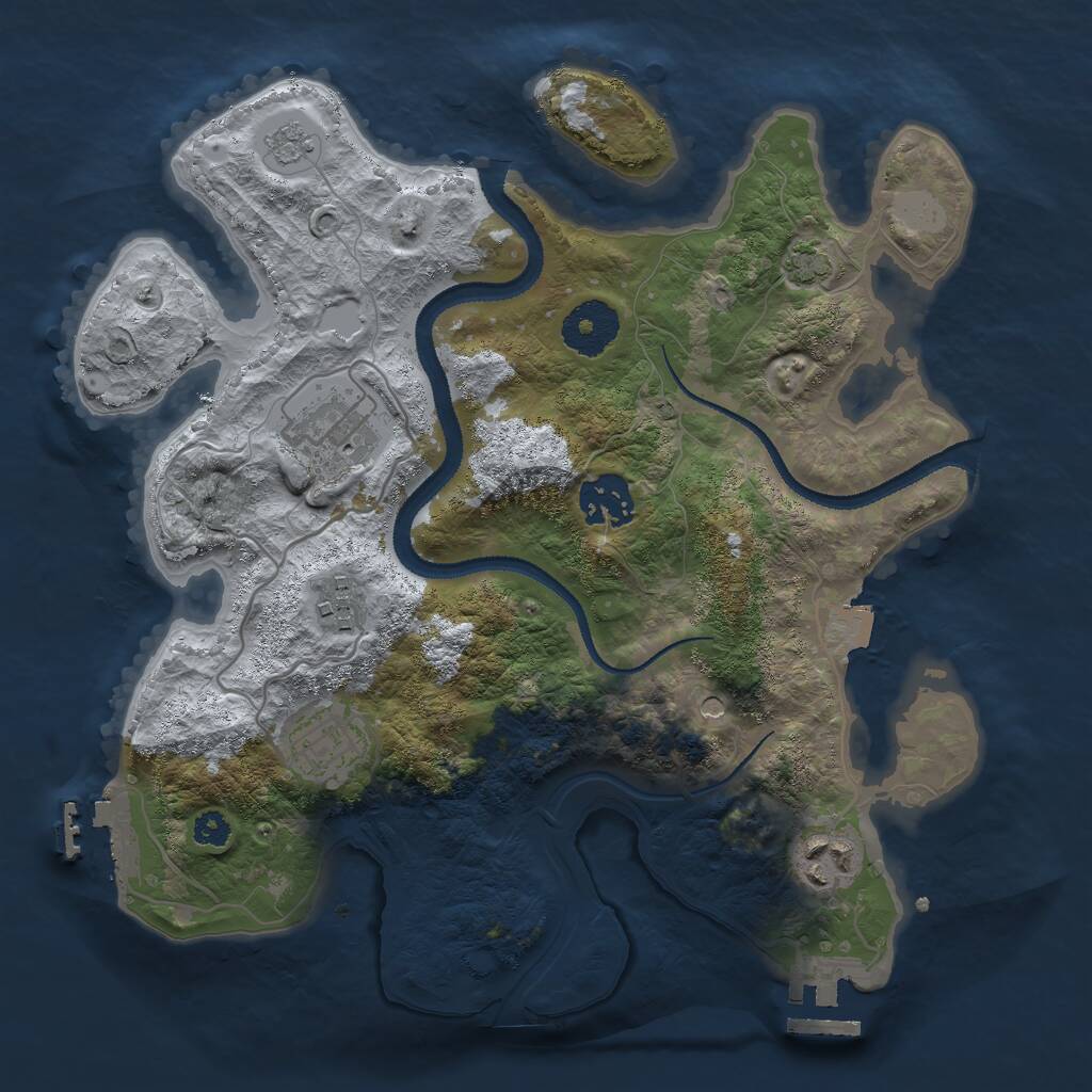 Rust Map: Procedural Map, Size: 3000, Seed: 936301, 11 Monuments