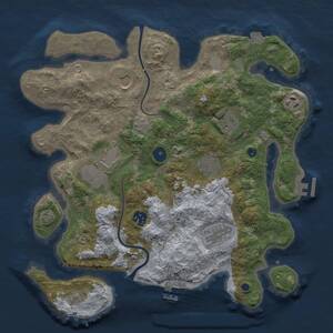 Thumbnail Rust Map: Procedural Map, Size: 3500, Seed: 1382605353, 13 Monuments