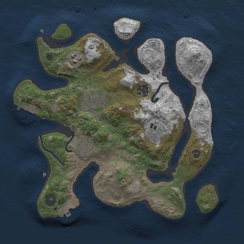 Rust Map: Procedural Map, Size: 3000, Seed: 547303, 12 Monuments