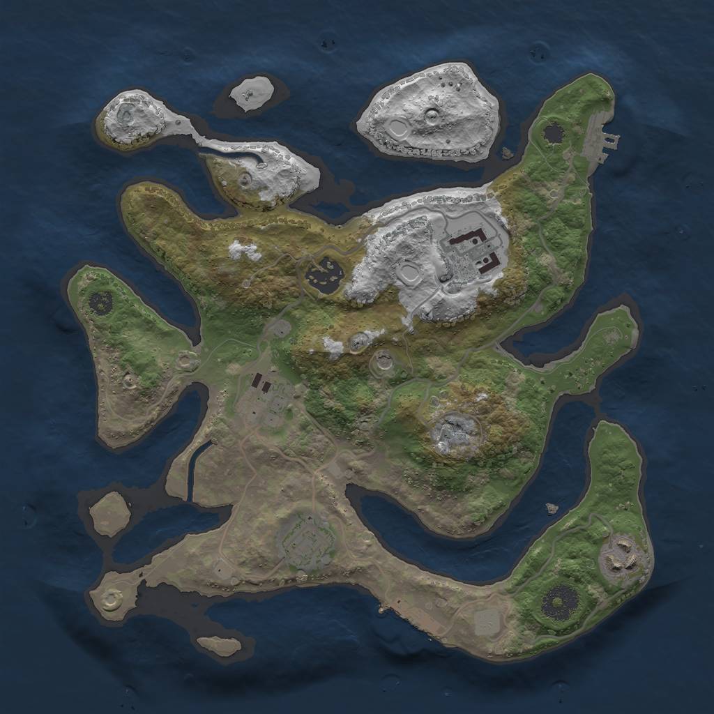 Rust Map: Procedural Map, Size: 3000, Seed: 244913, 13 Monuments