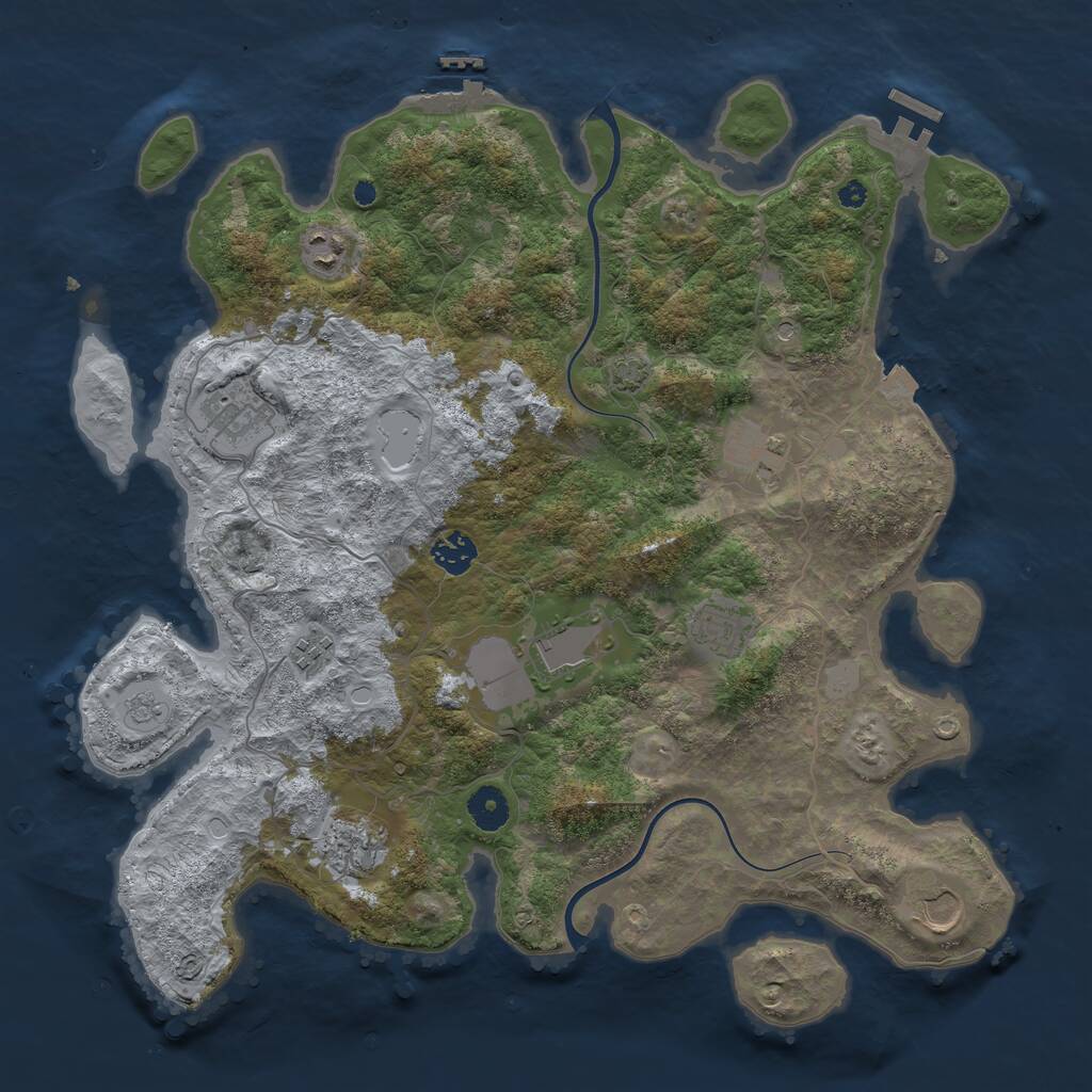 Rust Map: Procedural Map, Size: 3900, Seed: 7242, 15 Monuments
