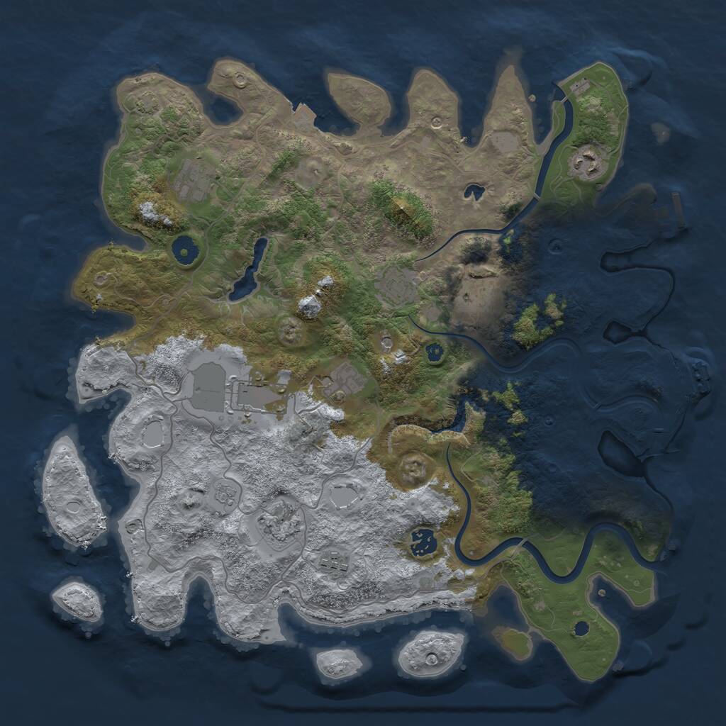 Rust Map: Procedural Map, Size: 4000, Seed: 4193015, 15 Monuments