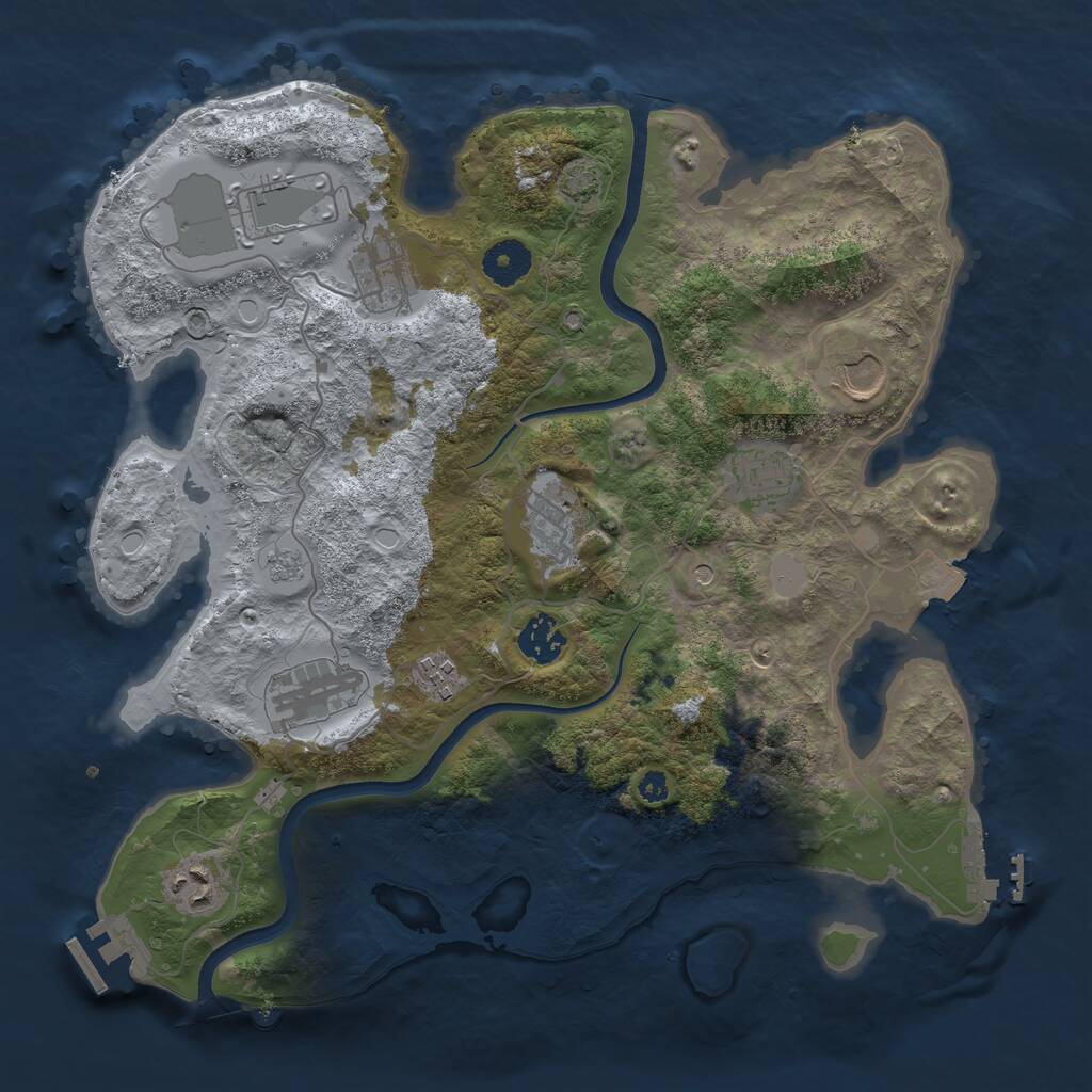 Rust Map: Procedural Map, Size: 3550, Seed: 788319, 15 Monuments