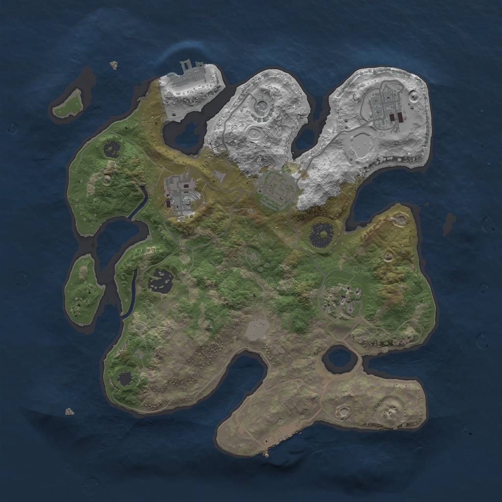 Rust Map: Procedural Map, Size: 3000, Seed: 359367, 13 Monuments