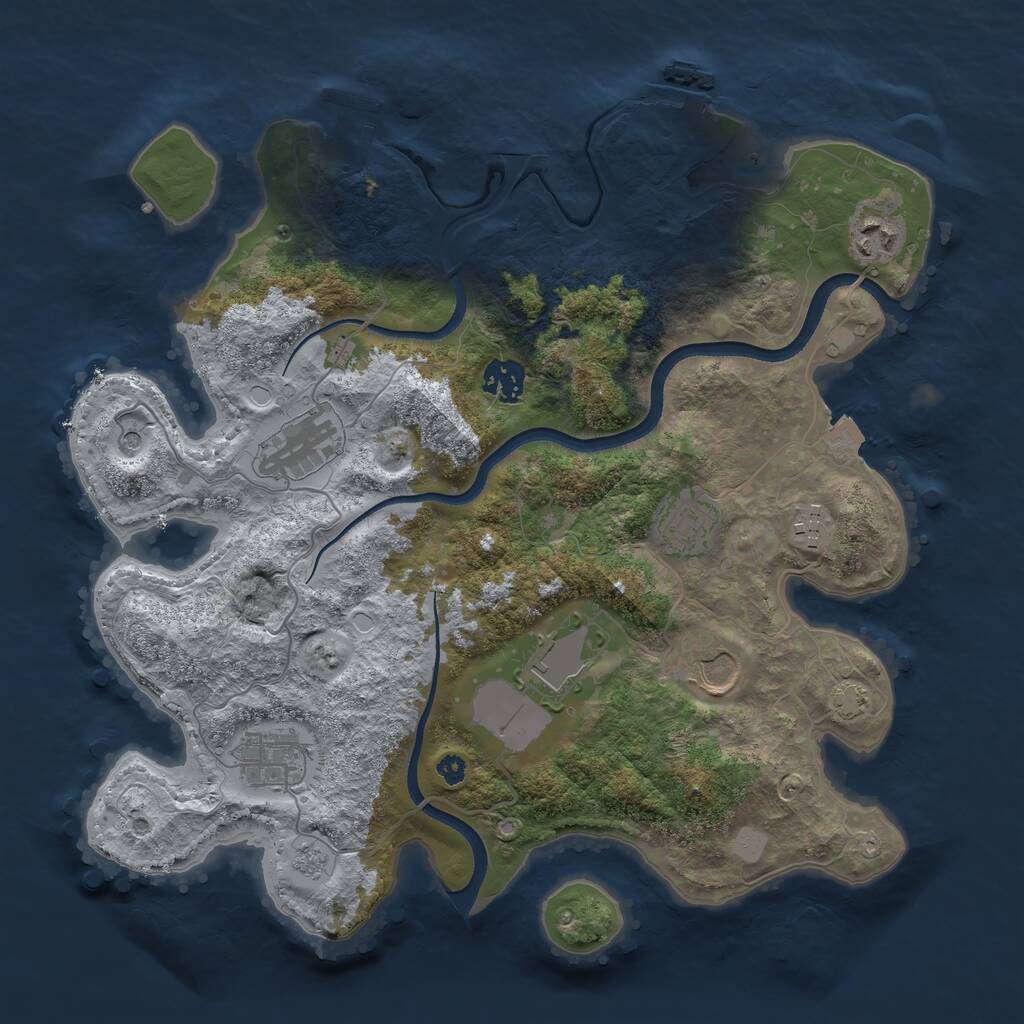 Rust Map: Procedural Map, Size: 3550, Seed: 953097, 14 Monuments