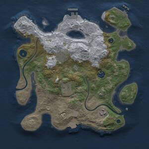 Thumbnail Rust Map: Procedural Map, Size: 3000, Seed: 1133, 10 Monuments