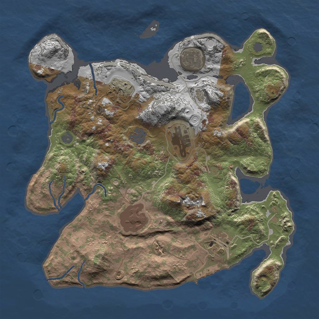 Rust Map: Procedural Map, Size: 3000, Seed: 1133, 11 Monuments