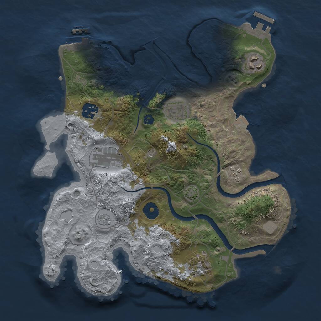 Rust Map: Procedural Map, Size: 3000, Seed: 1488077078, 12 Monuments