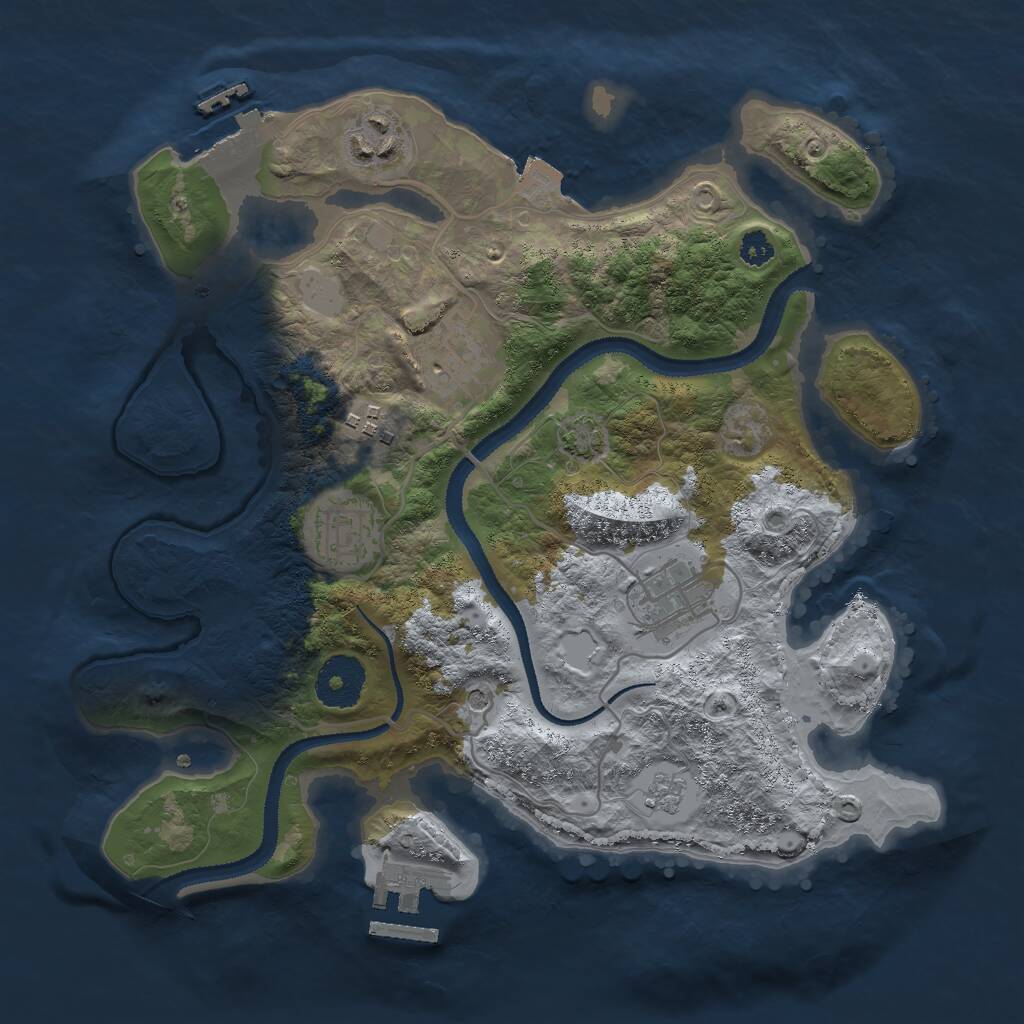 Rust Map: Procedural Map, Size: 3000, Seed: 510944, 11 Monuments