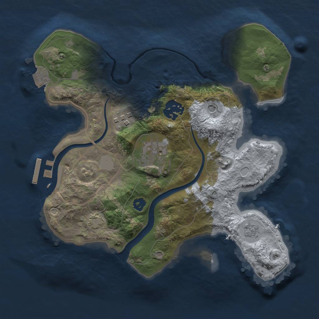 Rust Map: Procedural Map, Size: 2500, Seed: 1599619295, 8 Monuments