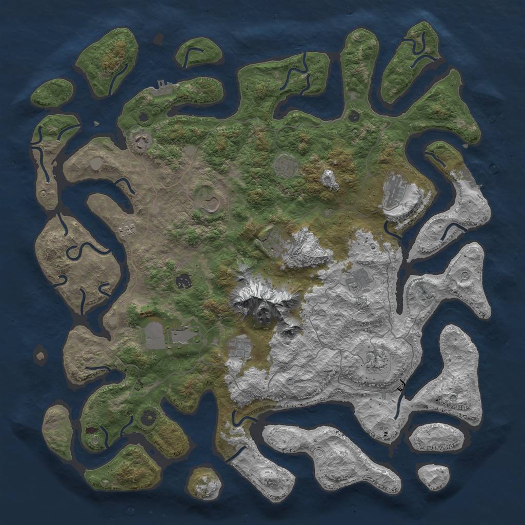 Rust Map: Procedural Map, Size: 5000, Seed: 20122021, 19 Monuments