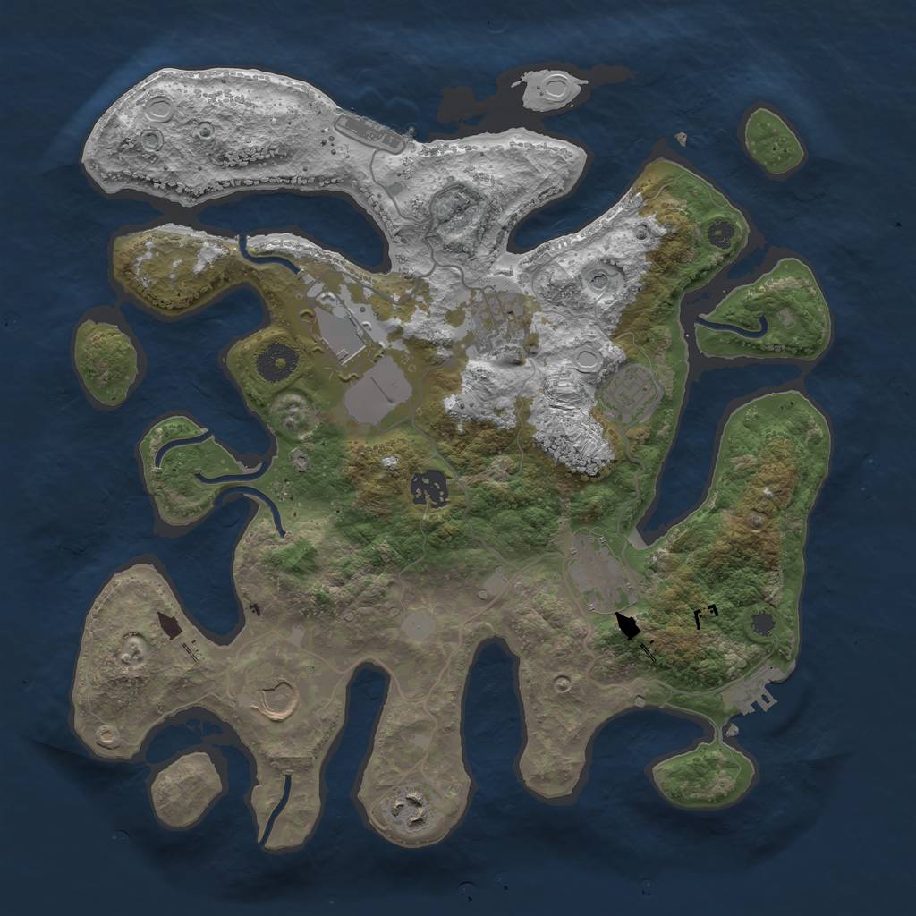 Rust Map: Procedural Map, Size: 3500, Seed: 6516, 15 Monuments