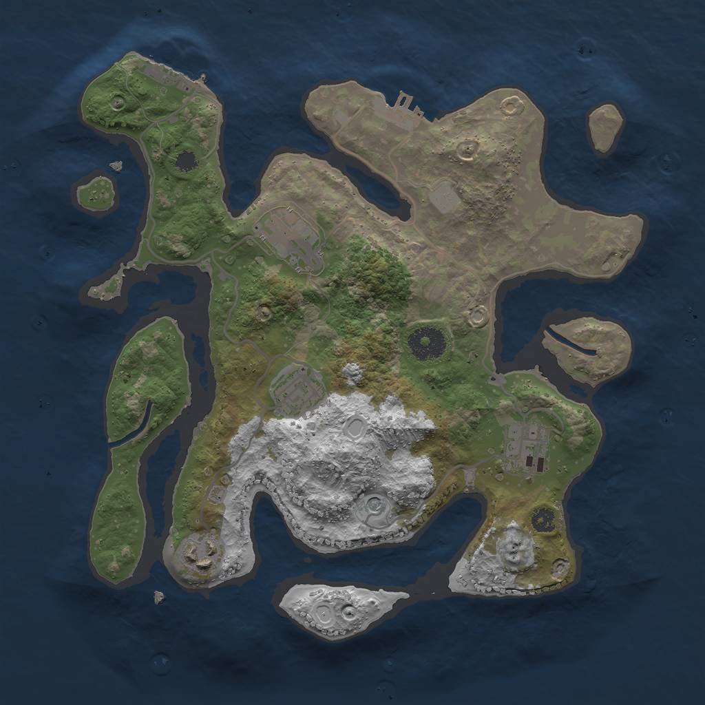 Rust Map: Procedural Map, Size: 3000, Seed: 991549, 12 Monuments