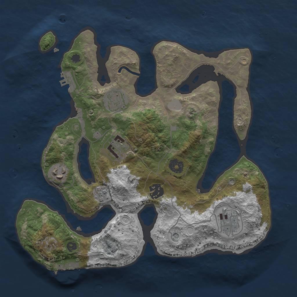 Rust Map: Procedural Map, Size: 3000, Seed: 962011, 14 Monuments