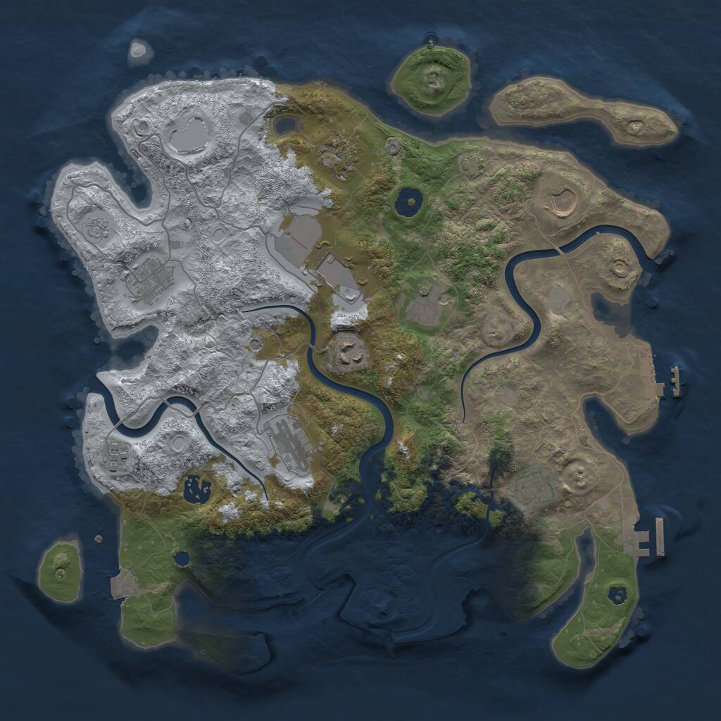 Rust Map: Procedural Map, Size: 3800, Seed: 482875626, 16 Monuments
