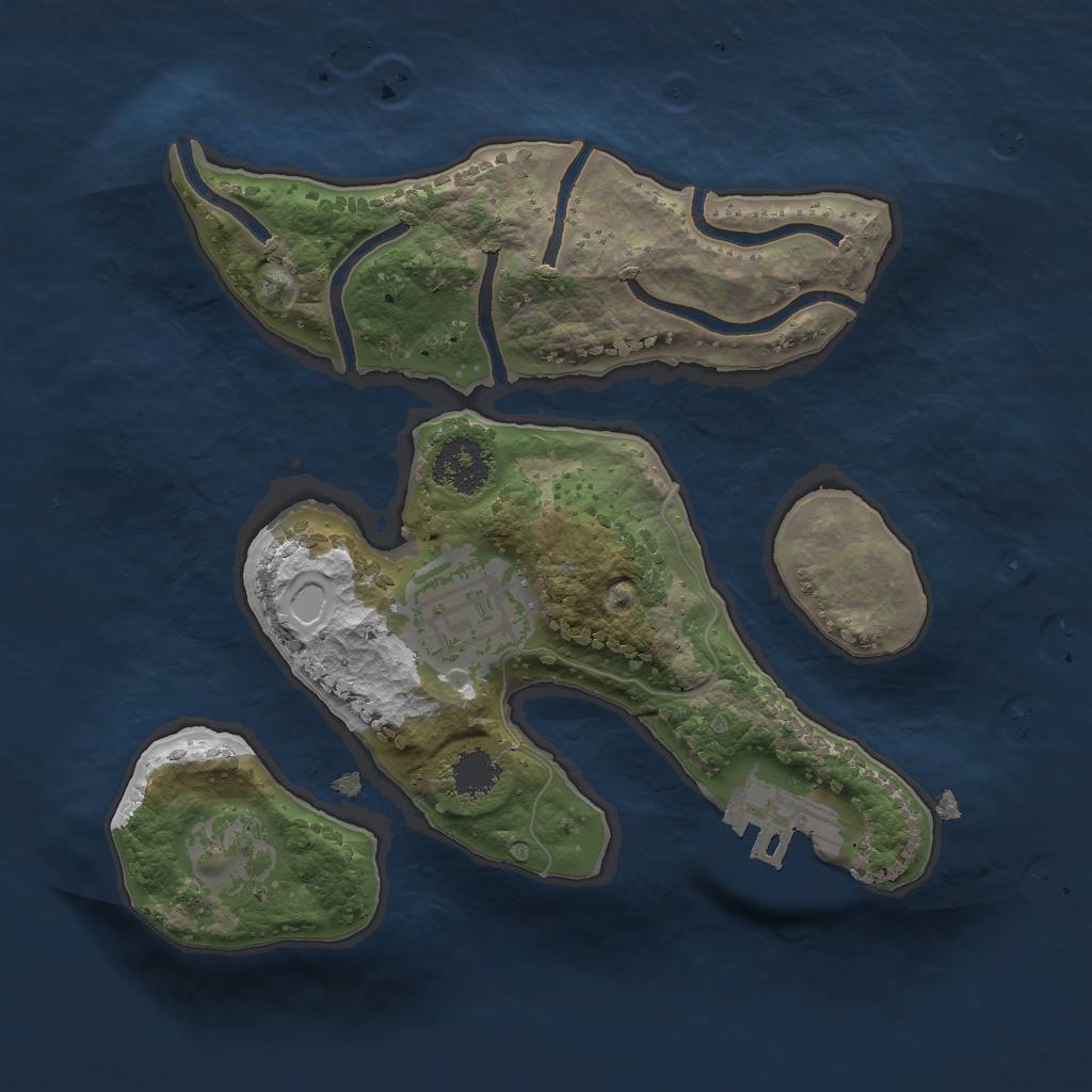 Rust Map: Procedural Map, Size: 2000, Seed: 1346483349, 7 Monuments