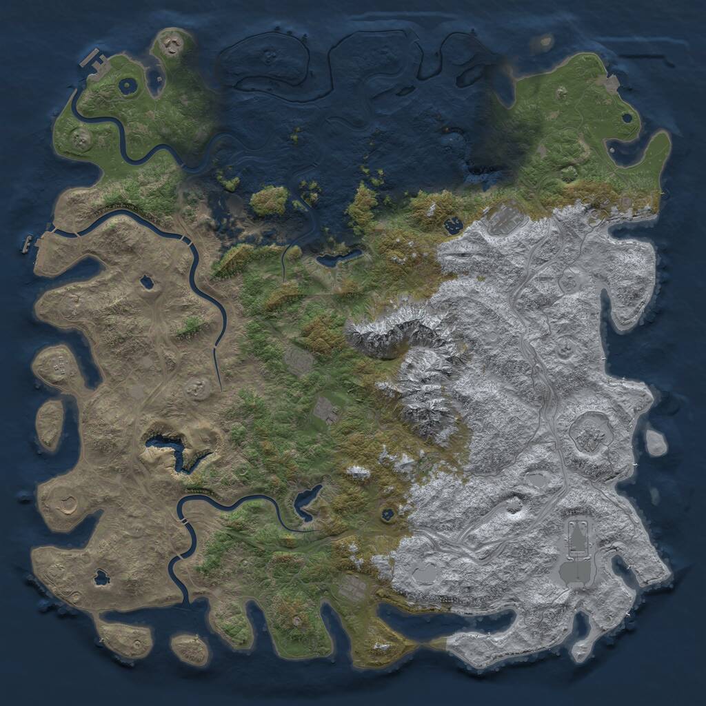Rust Map: Procedural Map, Size: 6000, Seed: 379925371, 17 Monuments