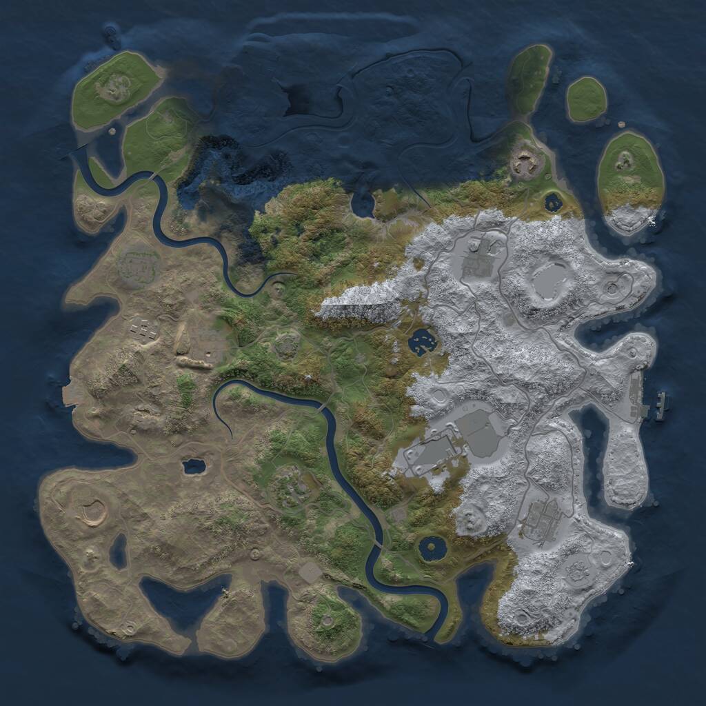 Rust Map: Procedural Map, Size: 4000, Seed: 422548, 16 Monuments