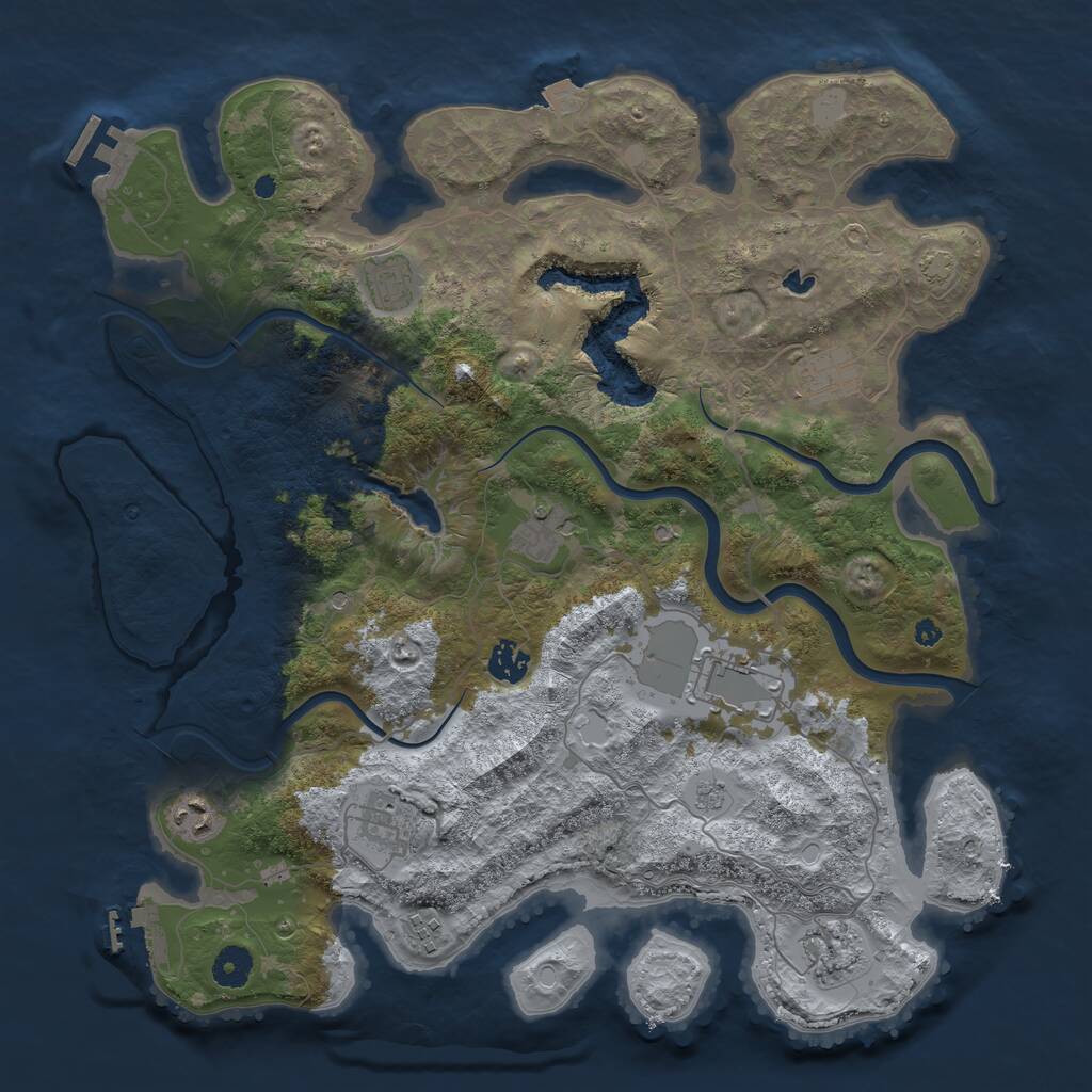 Rust Map: Procedural Map, Size: 4000, Seed: 16909, 15 Monuments