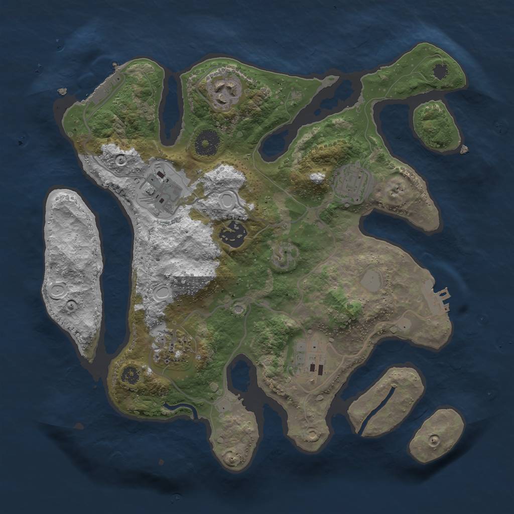 Rust Map: Procedural Map, Size: 3000, Seed: 1496746320, 13 Monuments