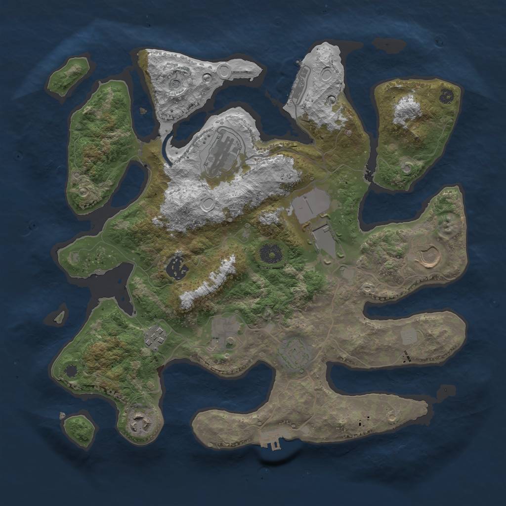 Rust Map: Procedural Map, Size: 3500, Seed: 925788819, 16 Monuments