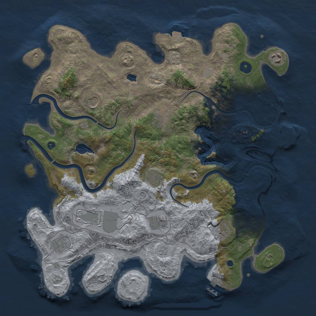 Rust Map: Procedural Map, Size: 4000, Seed: 1223, 15 Monuments