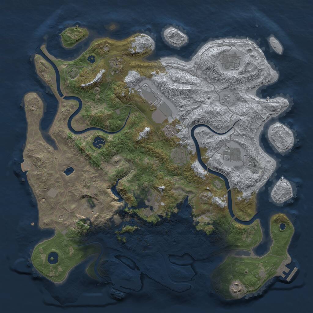 Rust Map: Procedural Map, Size: 4000, Seed: 145266, 16 Monuments