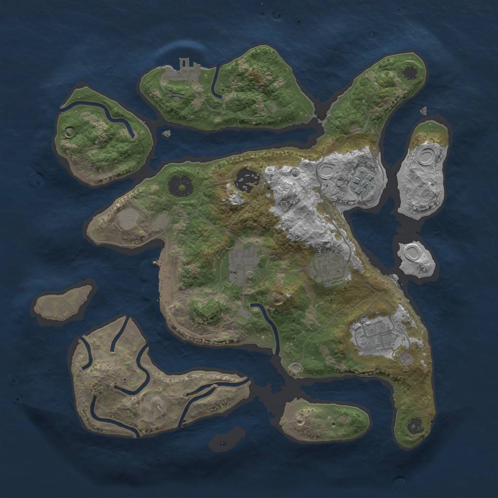 Rust Map: Procedural Map, Size: 3113, Seed: 1337, 12 Monuments