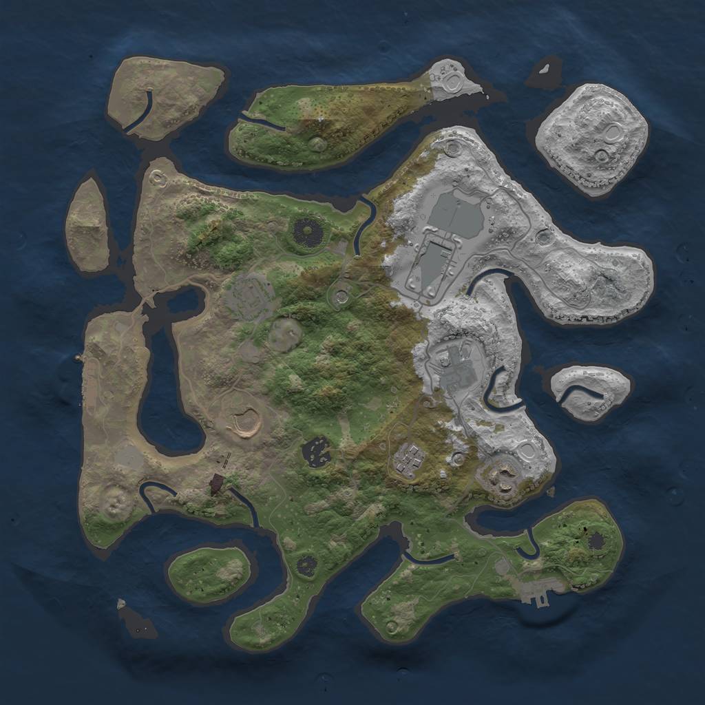 Rust Map: Procedural Map, Size: 3550, Seed: 45469, 15 Monuments
