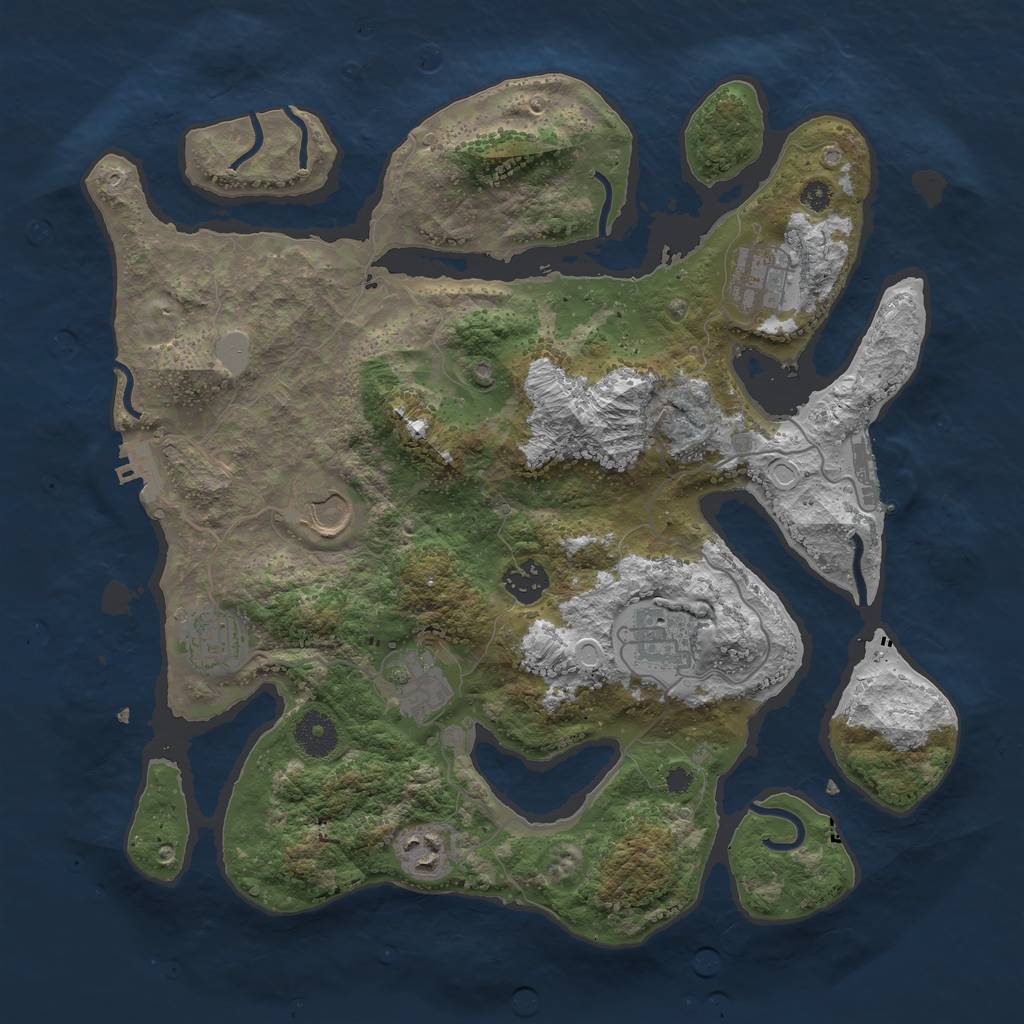 Rust Map: Procedural Map, Size: 3550, Seed: 122696, 14 Monuments