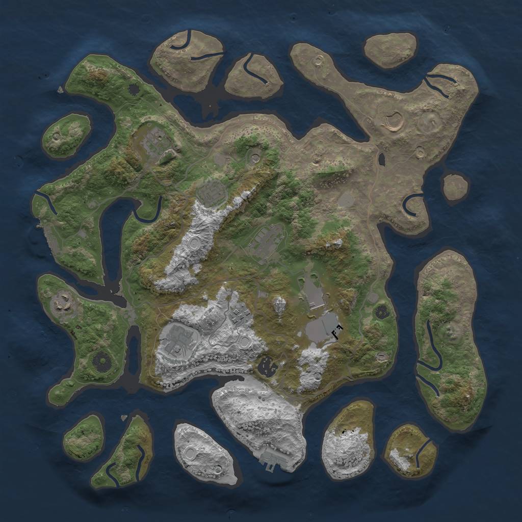 Rust Map: Procedural Map, Size: 4000, Seed: 279766, 17 Monuments