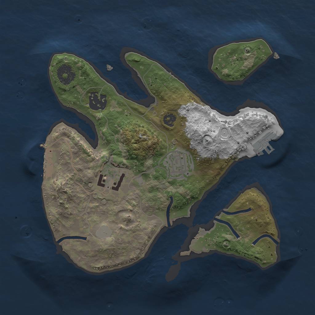 Rust Map: Procedural Map, Size: 2500, Seed: 2034444171, 10 Monuments