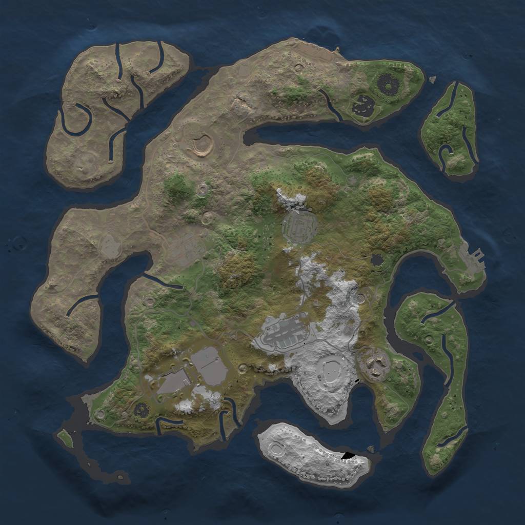 Rust Map: Procedural Map, Size: 3550, Seed: 464814, 15 Monuments