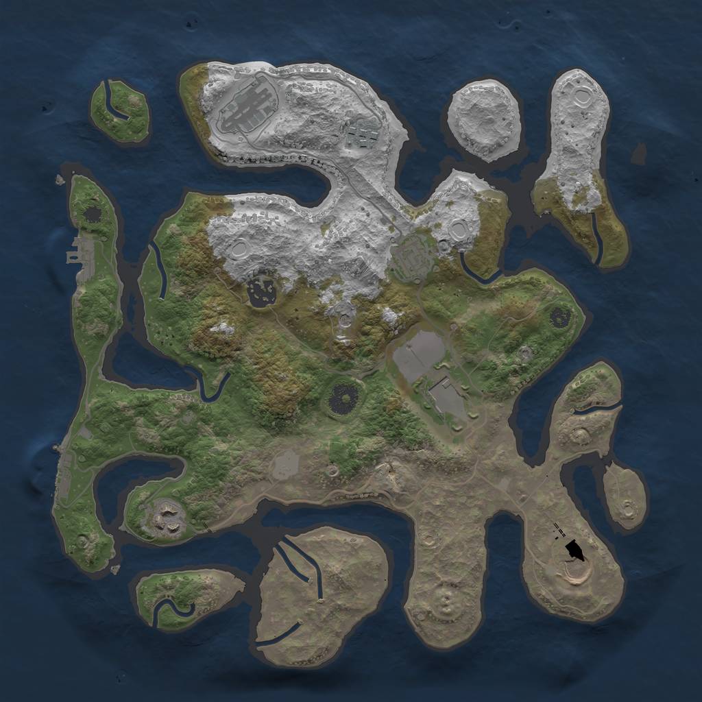 Rust Map: Procedural Map, Size: 3500, Seed: 167485273, 15 Monuments