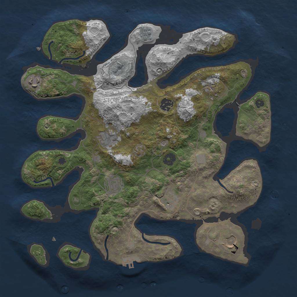 Rust Map: Procedural Map, Size: 3550, Seed: 583952, 15 Monuments