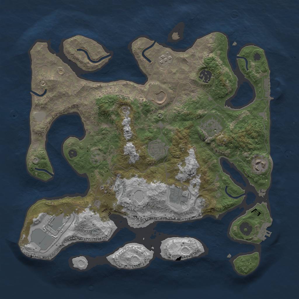 Rust Map: Procedural Map, Size: 3550, Seed: 155483, 17 Monuments