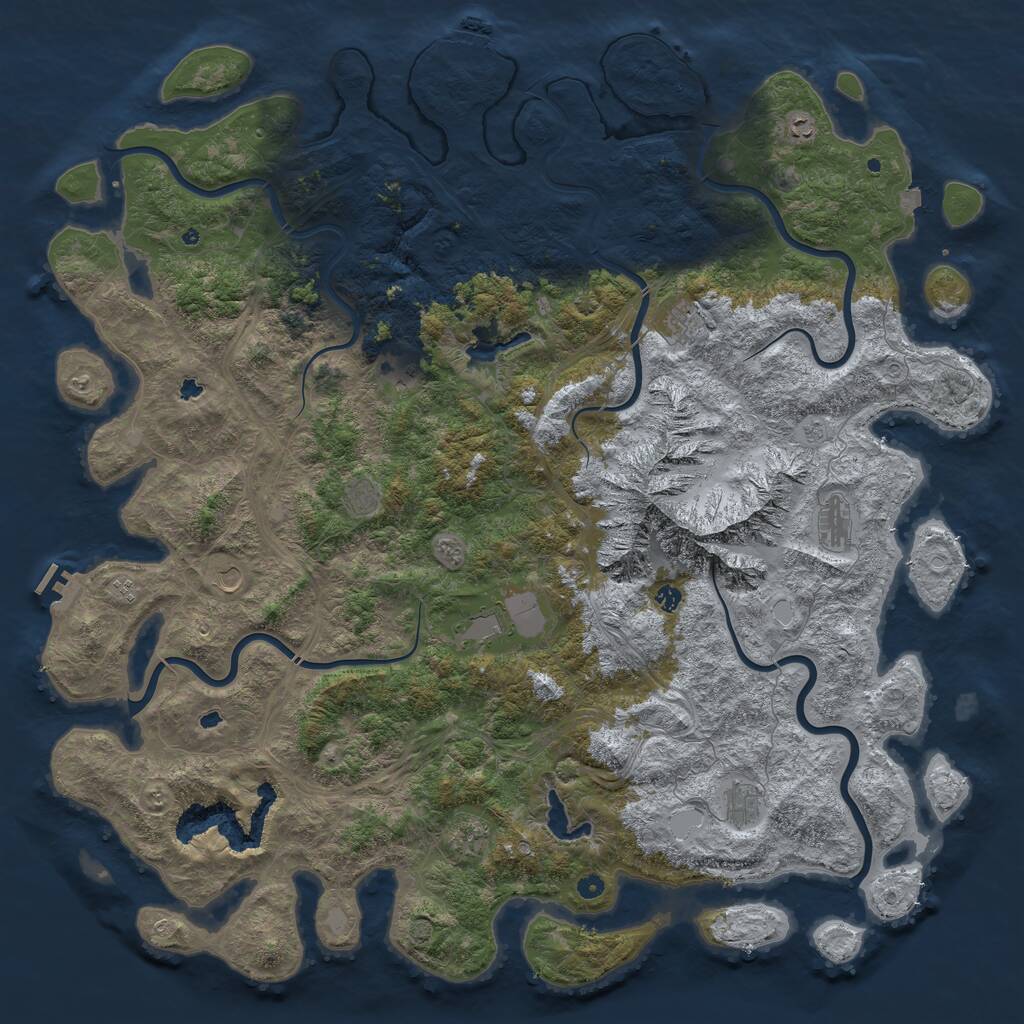 Rust Map: Procedural Map, Size: 6000, Seed: 1779885, 17 Monuments