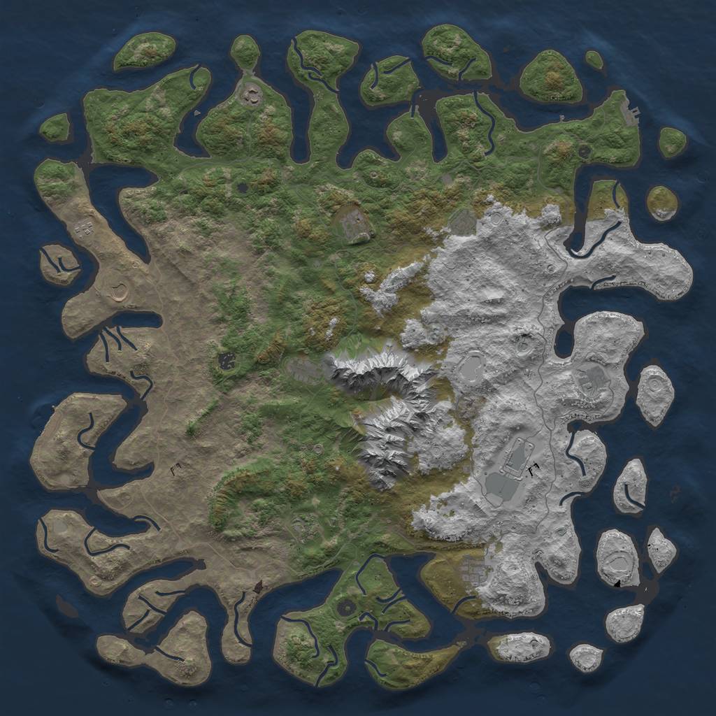 Rust Map: Procedural Map, Size: 6000, Seed: 1779885, 19 Monuments